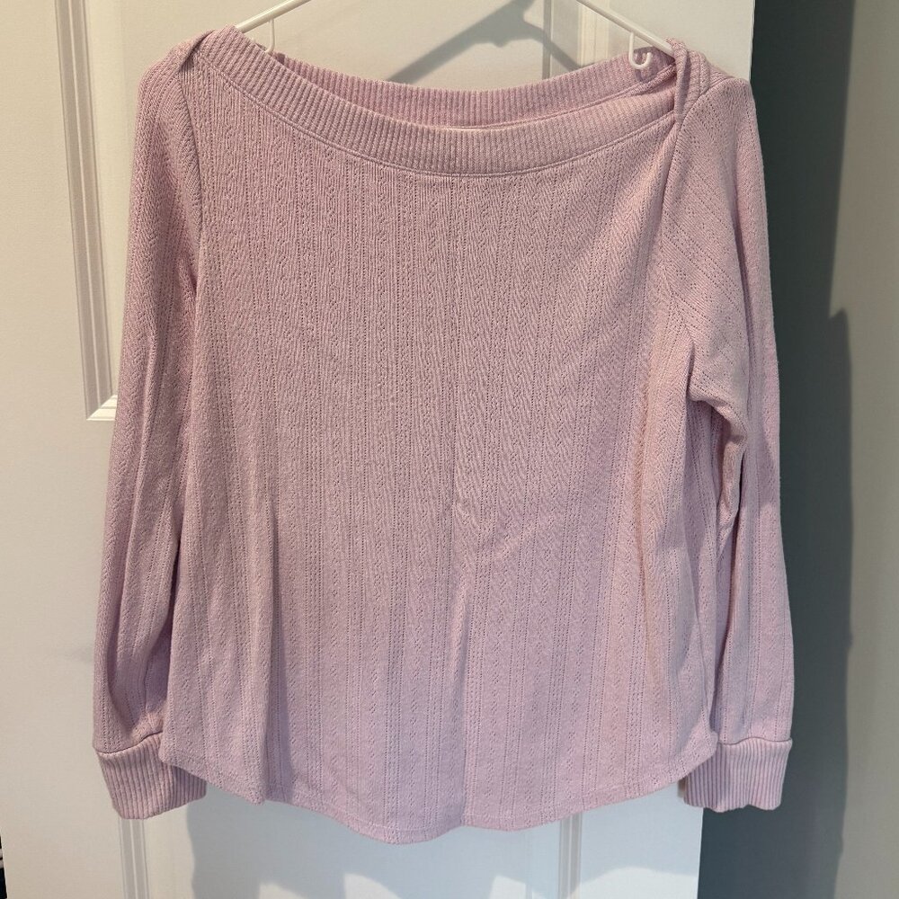 Loft boatneck purple sweater, large